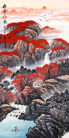 旭日东升 山水画