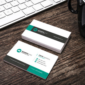 黑白蓝简约名片正反双面PSD模