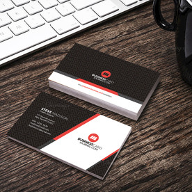 黑红简约名片正反双面PSD模板