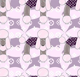 新款服装花型 小狗循环花