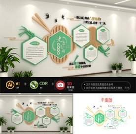 光盘行动食堂标语文化墙