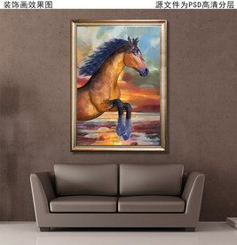 油画马装饰画