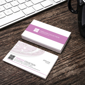 白色简约名片双面PSD展开图