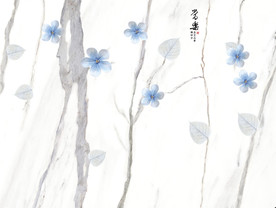 大理石花朵纹背景墙