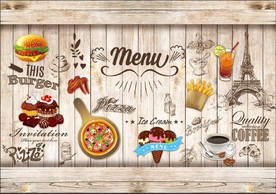 汉堡 甜点 蛋糕 工装背景墙