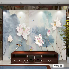 爱莲说 水墨荷花 国画