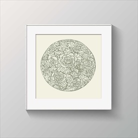 牡丹花纹雕刻图案装饰