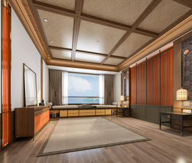 中式背景墙 卧室室内设计摄影墙