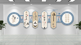 中式简约食堂文化墙