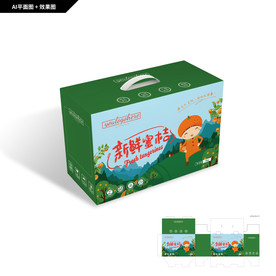 新鲜蜜桔包装 水果插画包装盒