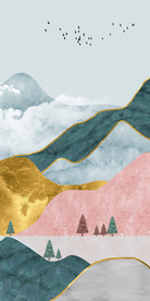 大理石纹抽象山水玄关