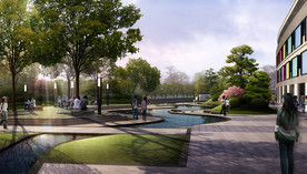 中学小广场景观效果图