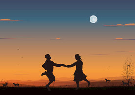 新中式山水画意境山水画油画风景