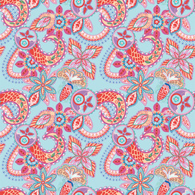 浅色花草佩斯丽清新四方连续