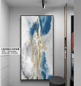 轻奢玄关装饰画金色装饰画不分层