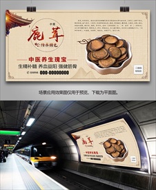名贵中药鹿茸海报灯箱展板单页