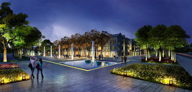 民国商业街夜景效果图