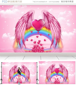 3D天使翅膀网红背景墙