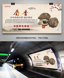 名贵中药麝香海报展板展架挂画