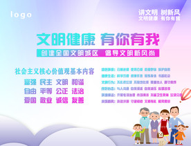 讲文明树新风 核心价值观 展板