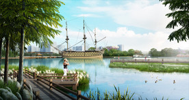 芦苇湿地公园景观效果图