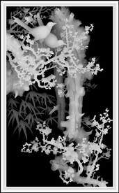 春满乾坤 岁寒三友灰度图