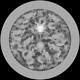 九龙圆盘灰度图