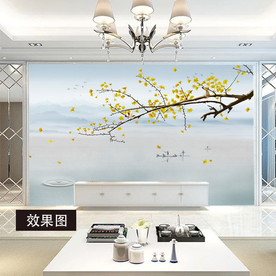 银杏树 水波倒影