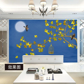 银杏树 花鸟 花好月圆