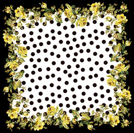 花朵方巾 方巾 波点