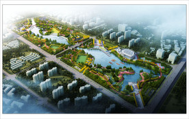 城市生态园林景观规划效果图