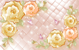 玫瑰花纹背景装饰画