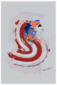 现代简约抽象色块笔刷装饰画