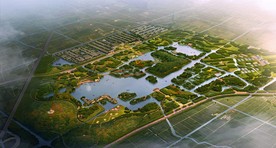 城市公园规划鸟瞰效果图