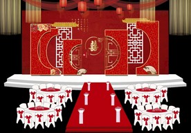 中式婚礼背景