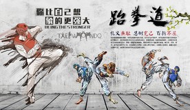 跆拳道 工装背景墙