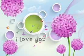 蒲公英背景装饰画