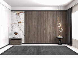 极简现代卧室靠床背景墙