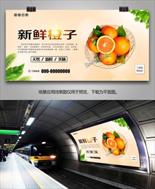 新鲜橙子展板易拉宝展架海报挂画