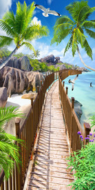 3D海景玄关背景墙