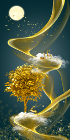 抽象线条麋鹿玄关背景装饰画