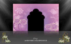 婚礼荷花背景墙