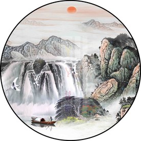 新中式鸿运当头意境小船装饰画