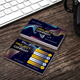 简约通用名片双面PSD展开图图