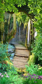 林中小路3D玄关背景墙