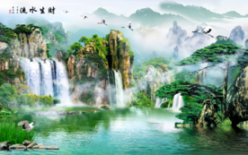 山水画水墨山水画 意境山水