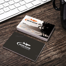 简约通用名片双面PSD展开图图