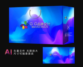 蓝色手提袋手提袋设计手提袋图