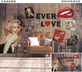 欧式复古怀旧背景墙