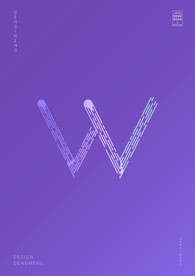 创意小写字母w渐变海报艺术